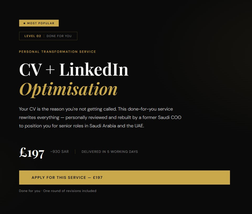 CV + LinkedIn Optimisation